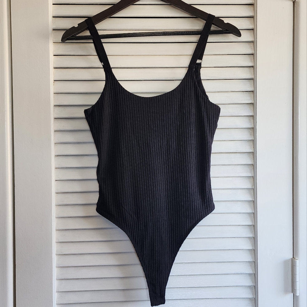 Victoria Secret Sport Black Scoop Back Bodysuit